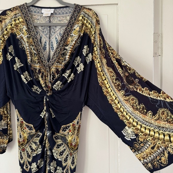 Camilla Long Split Front Twist Dress Its All Over Torero - Picture 3 of 16